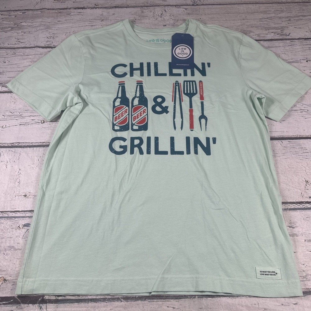 NWT Life is Good Men S Crusher-LiteCHILLIN & GRILLIN' T Shirt New